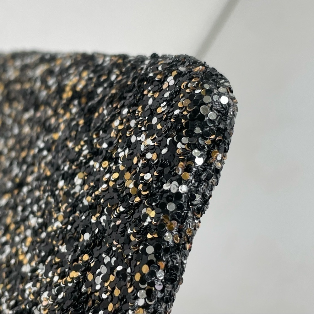 EXPRESS Y2K Gold Silver Black Glitter Sparkle Zip Wristlet Clutch - Picture 8 of 16